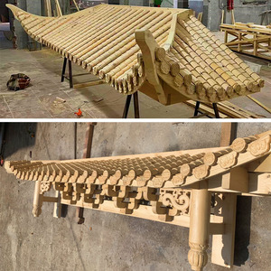 中式实木屋檐仿古建筑展馆店铺装饰飞檐门头牌坊门楼凉亭长廊定制