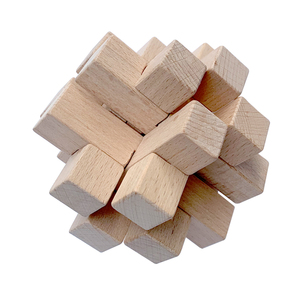 孔明锁 鲁班锁榉木 井字锁 学生拆装解锁益智 实木玩具 高难度锁