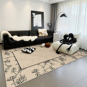 花园秀场地毯时髦感客厅耐脏圈绒短毛南法式风卧室高级感可机洗大