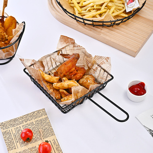 美式餐厅油炸食品小吃篮子装薯条的篮大号创意双层筐炸鸡盘面包筐
