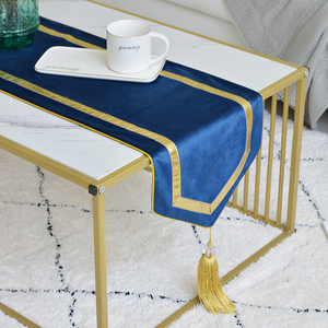 桌旗简约现代轻奢高档北欧式西餐桌旗布餐桌布长条高端布艺定制