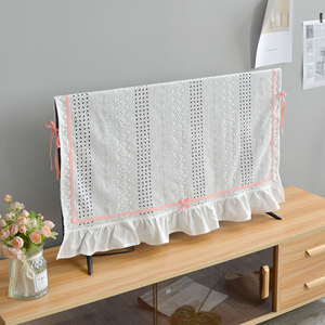 电视机防尘罩套家用简约清新壁挂液晶盖布电视套新款蕾丝装饰55寸