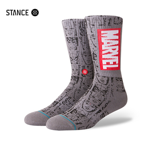 stance marvel logo男袜漫威字母合作款限量时尚中筒袜子 546系列