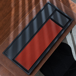 新中式石英石茶盘整块家用现代简约小号办公室会客电木干泡台托盘