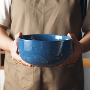 复古新款渐变陶瓷碗家用泡拉面碗汤碗日式大号饭碗烧肉饭碗米粥碗