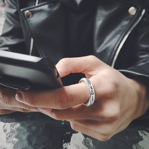 日韩1314系列情侣戒指权志龙gd同款素银圆指环男女戒指尾戒首饰