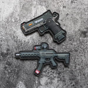 新品q版武器魔术贴pvc硅胶章士气章战术包贴tti mpx迷你型技能章