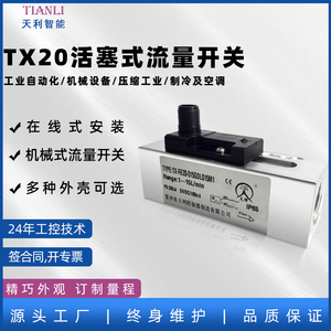 TX20活塞式流量开关水流开关流量计生产厂家常州天利