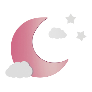 恒程儿童房床头月亮挂件女孩卧室背景墙粉色壁挂装饰品金属创意壁