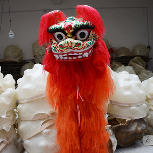 单人小狮子头小北狮头舞龙舞狮道具笑脸型成人儿童醒狮服装