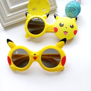 皮卡丘儿童硅胶太阳镜男童墨镜翻盖偏光舒适防晒小精灵卡通时尚