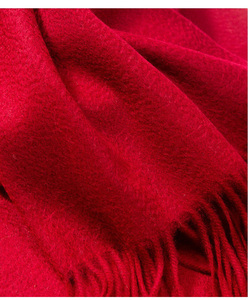 高端鄂尔多斯市100纯羊绒围巾女冬季加厚加长羊毛披肩中国大红色