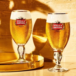 比利时时代stella artois精酿金边啤酒进口原装玻璃杯子sjelf同款