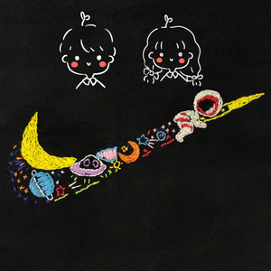 对勾图案刺绣衣服t恤 送男友礼物 网红同款手工diy刺绣材料包4人付款