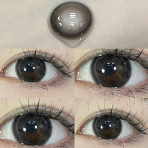 小黑豆黑色美瞳年抛女自然大直径小半年抛隐形眼镜黑环旗舰店正品