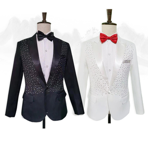 大合唱礼服演出服舞台朗诵比赛服装男大码西装套装亮片主持人西服