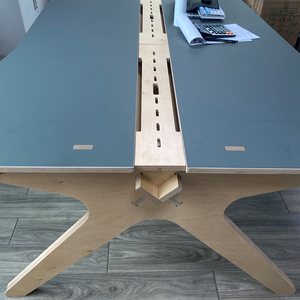 榫卯结构办公桌定制简约北欧风拼装会议桌原装进口桦木多层板防水