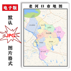 老河口市地图1.1m可定制湖北省jpg格式电子版高清素材图片新款