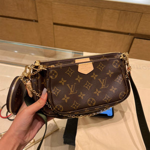 lv/路易威登女包 pochette老花链条五合一麻将包单肩斜挎包m44813