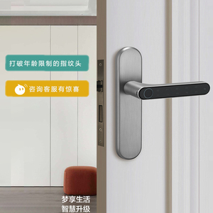 支持换锁 办公室密码指纹锁室内卧室房间门指纹锁家用卫生门把手