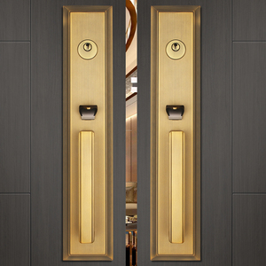 别墅大门锁双开木门锁对开豪华门锁会议室内大门锁古铜色中式把手