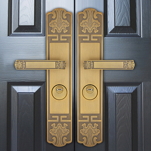 新中式入户双开别墅防盗天地锁大门锁欧式上提反锁门锁家用通用型