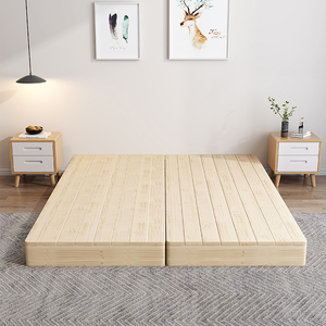 满铺实木榻榻米床1.5米折叠排骨架1.8现代简约无床头单人地台床架