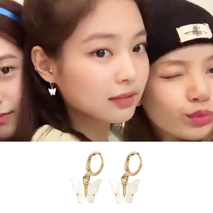 jennie蝴蝶耳环耳夹无耳洞女仙气森系超仙耳钉高级感2020年新款潮