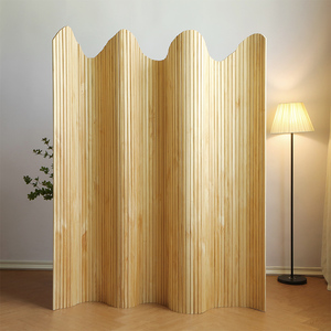 原木屏风实木弧形s型隐私遮挡曲面设计师摄影柔性软日式艺术简约