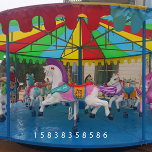 简易折叠转马大型旋转木马游乐设备儿童游乐场摆摊电动广场顶棚布
