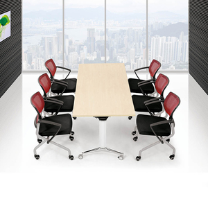 简易会议桌多功能组合桌带轮子折叠培训桌移动办公桌翻板工作台