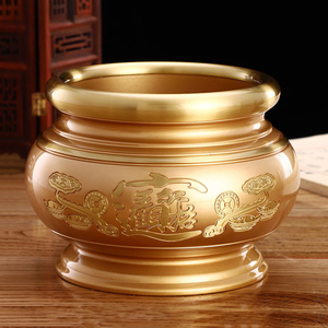 财神香炉纯铜香炉家用室内供奉财神爷招财烧香炉插香线香炉摆件