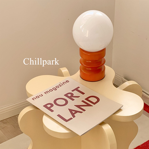 ChillPark 中古橙色实木玻璃ins台灯卧室床头灯氛围灯韩国创意灯