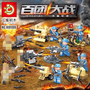汇集81006积木拼装百团大战八路军部队战争武器组装军事儿童玩具