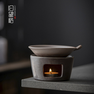 日式陶瓷焙茶烤茶器炒茶温茶器加热茶叶烧烘茶炉蜡烛底座提香器