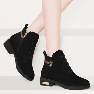 周末有約女鞋官方旗艦店伊迪亞2020秋冬新品璐萱专柜正品女靴牛皮