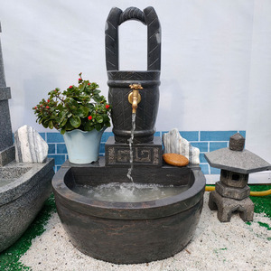 石雕青石洗手盆庭院拖把池家用户外墩布池水龙头流水摆件花园石槽