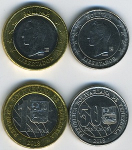 委内瑞拉2018年2枚一套硬币 全新unc 外国硬币