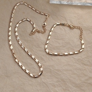 高品质 铜镀14k金 锁扣粗 链条项链 手链带延长链气质毛衣链