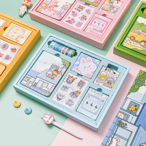 三年二班手账本套装少女可爱礼盒手帐本网红手账本日记本创意礼物