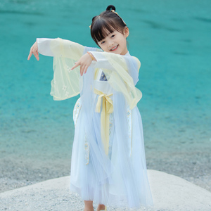西子问汉服女童儿童超仙连衣裙古风小公主仙气唐装古装中秋款芸初