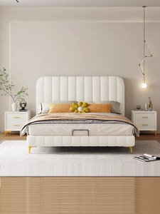 简约现代绒布软包床头板 酒店民宿床屏 小户型定制床靠背单个床头