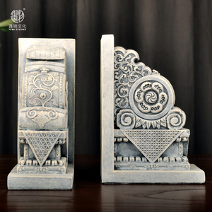 遇物北京颐和园纪念品仁寿墩仿古抱鼓石微缩书挡摆件书房收纳书夹