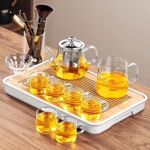 玻璃茶具套装全套家用轻奢高档功夫喝茶杯泡茶壶小茶盘办公室会客