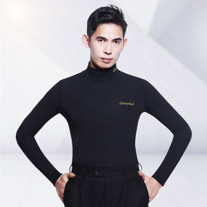 丹宝罗高领舞蹈服摩登舞长袖国标舞上衣交谊舞新款男拉丁舞练功服