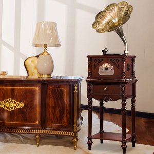 留声机复古美式点唱机老式仿古蓝牙欧式音箱客厅唱片机黑胶播放器