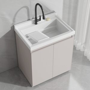洗衣池台盆一体小户型大水池洗衣柜带搓衣板洗衣台洗手池槽洗手池