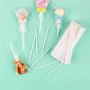 亮面透明棒棒糖包装袋原生纤维糖果纸棒10cm15cm棒棒糖纸棍包装袋