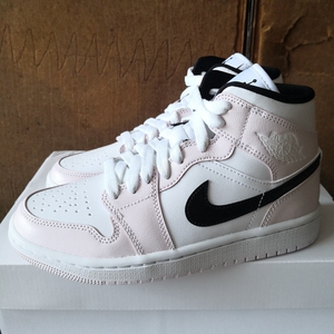 wmns air jordan 1 mid aj1 玫瑰粉香芋粉女子篮球鞋 bq6472-500