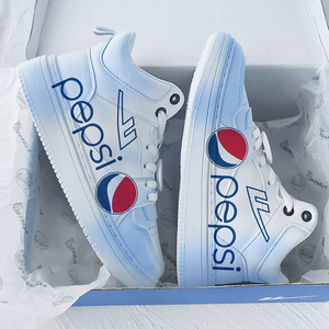 回力百事可乐联名板鞋男情侣限量款克莱因蓝空军一号国潮爆改鞋aj